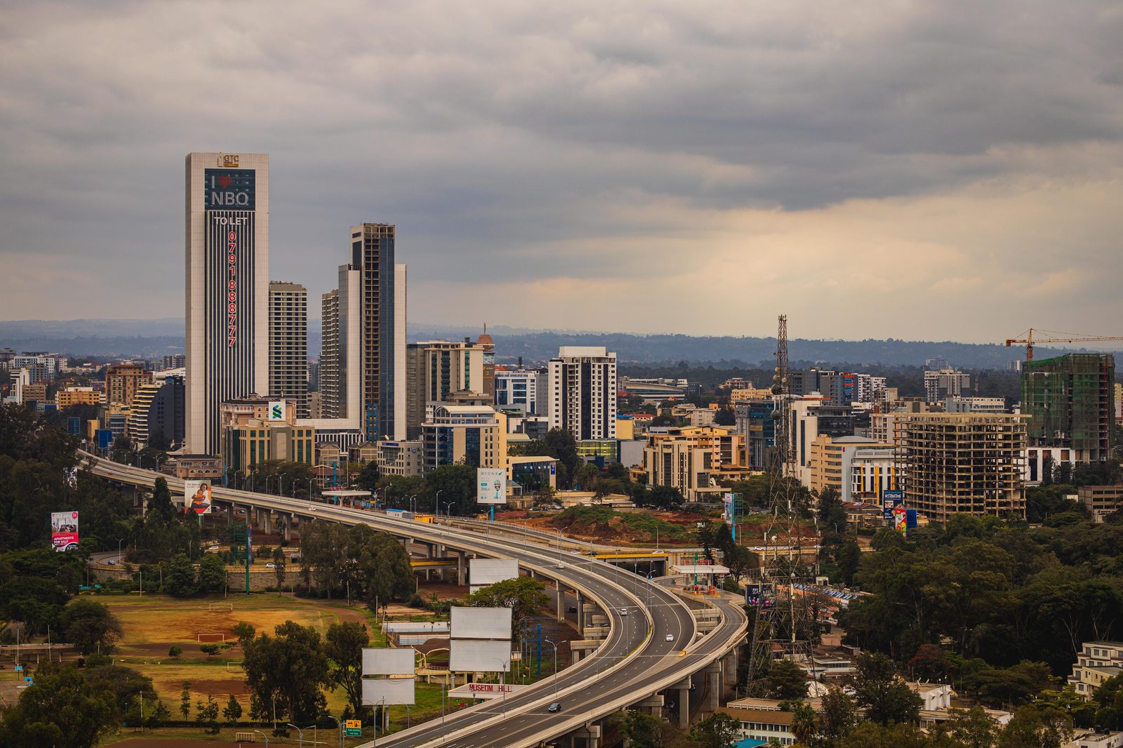 Nairobi commercial district and highway interchange